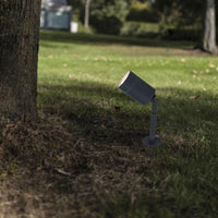 Lutec Black Outdoor Modern Cylinder Garden Spike Light
