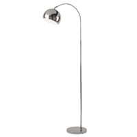 Polished Chrome Retro Dome Head Arching Floor Lamp 1400mm