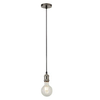 Satin Silver Vintage Retro Cable Ceiling Flex Lamp Holder