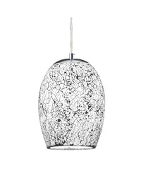 Searchlight 8069WH | Satin Chrome and White Indoor Pendant Light