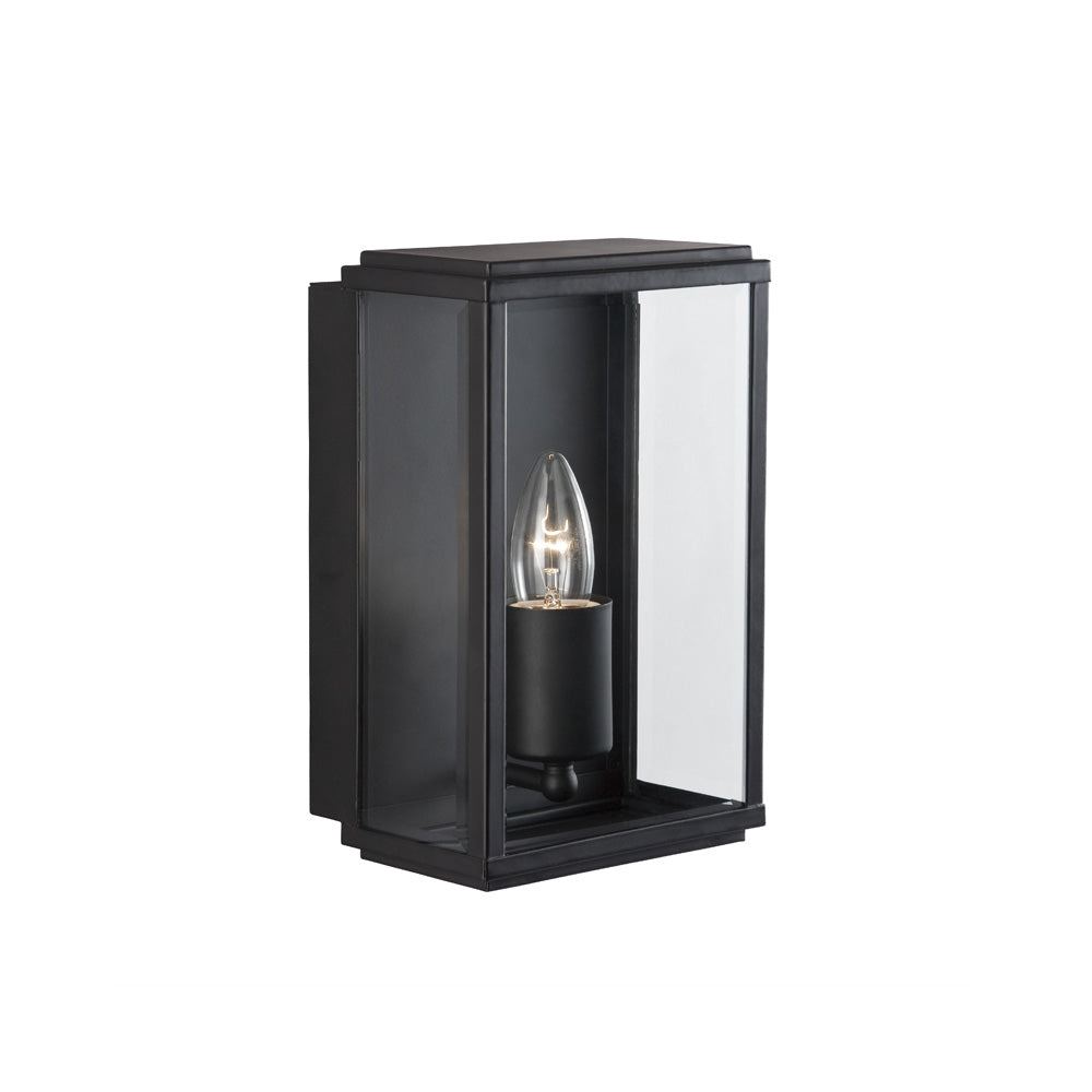 Searchlight 8204BK Black Outdoor Rectangular Lantern Flush Wall Light ...