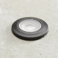 Black LED Outdoor Round Walkover Recessed Wall Light