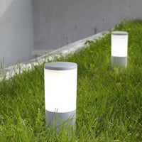 Grey LED Round Pedestal Post Light CCT 25cm