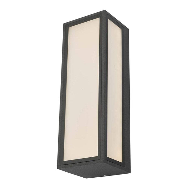 Arham LED Anthracite Outdoor Modern Rectangular Flush Wall Light ...