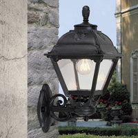 Black Outdoor Coastal Coach Lantern Wall Light