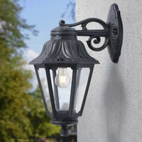 Black Outdoor Coastal Coach Lantern Wall Light