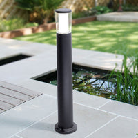 Black LED Round Pedestal Post Light 80cm