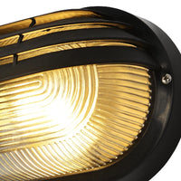 Black Outdoor Oval Bulk Head Wall Light