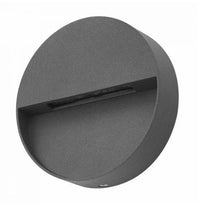Ugo LED Anthracite Outdoor Round Eyelid Flush Wall Light 120mm