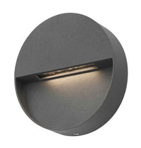 Ugo LED Anthracite Outdoor Round Eyelid Flush Wall Light 120mm