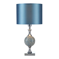 DAR ELS4223 | Polished Chrome and Blue Mosaic Indoor Table Lamp