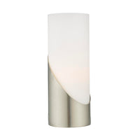 DAR FAR4246 | Satin Nickel and Opal Glass Indoor Table Lamp