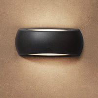 Black LED Outdoor Coastal Wall Light Up & Down Curved