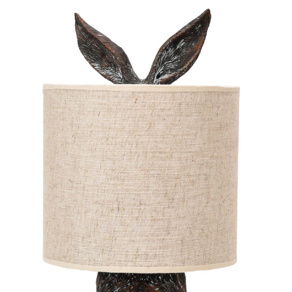 Britalia Gold Resin Hiding Hare Sculpture Vintage Table Lamp
