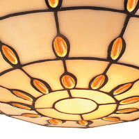 Beige Amber Jewel Stained Glass Uplight Pendant Shade