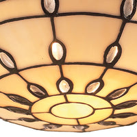 Beige Clear Jewel Stained Glass Uplight Pendant Shade