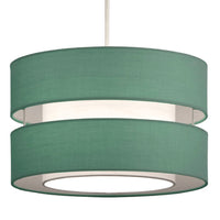 Duck Egg Cotton Fabric Double Layer Retro Easy Fit Drum Lampshade 300mm