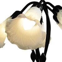 White Tiffany Glass Lily Table Lamp