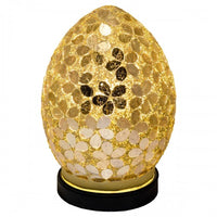 Gold Flower Glass Mosaic Egg Light 20cm