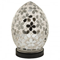 Mirrored Flower Glass Mosaic Egg Light 20cm