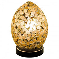 Autumn Gold Flower Glass Mosaic Egg Light 20cm