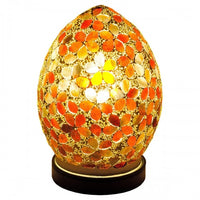 Amber Flower Glass Mosaic Egg Light 20cm