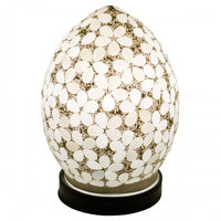 Opaque White Flower Mosaic Glass Vintage Egg Light 20cm