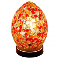 Red Flower Glass Mosaic Egg Light 20cm