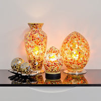 Amber Flower Glass Mosaic Egg 30cm | Vintage Retro