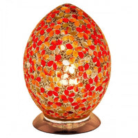 Red Flower Glass Mosaic Egg Light 30cm