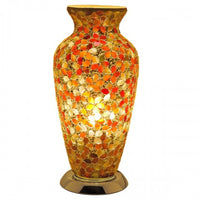 Amber Flower Glass Mosaic Vase Light 38cm