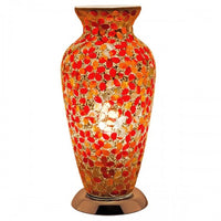 Red Flower Glass Mosaic Vase Light 38cm