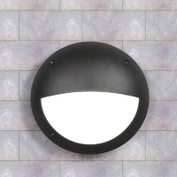 Black Outdoor Coastal Eyelid Round Bulkhead Wall Light