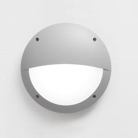 Grey Outdoor Coastal Eyelid Round Bulkhead Wall Light