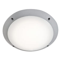 Grey Outdoor Coastal Round Bulkhead Wall Light