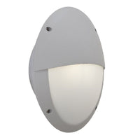 Grey Outdoor Coastal Oval Vertical Eyelid Bulkhead Wall Light