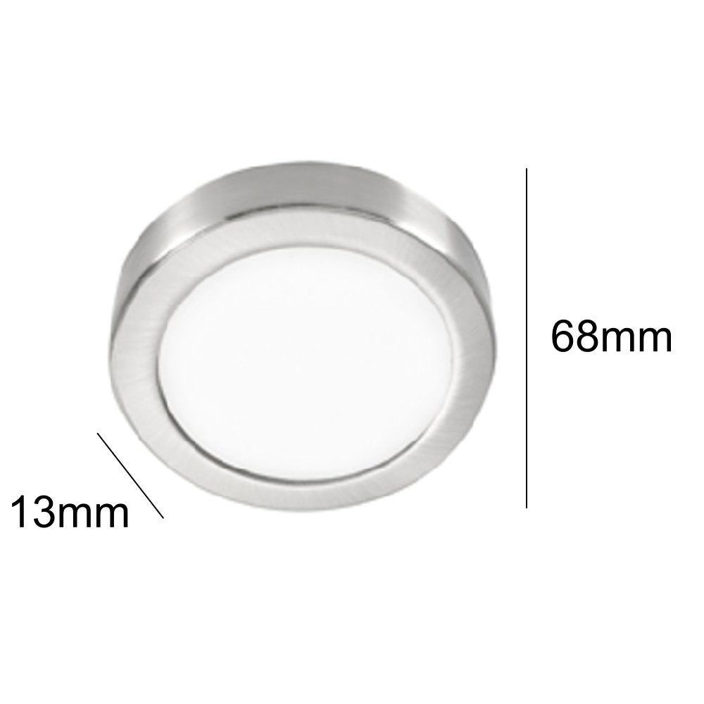 3 Pack Kit LED Stainless Steel Modern Round Under Light with D