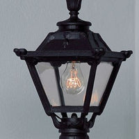 Black Vintage Retro Outdoor Lantern Pedestal Light