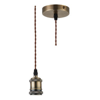 Britalia PMS3 | Antique Brass Twisted Pendant Suspension