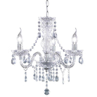 Chrome & Crystal Traditional 3 Lamp Pendant Light