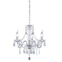 Chrome & Clear Glass Traditional 3 Lamp Chandelier