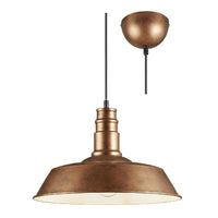 Antique Copper Vintage Retro Shallow Dome Pendant Light 36cm