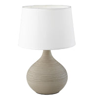 Cappuccino Ceramic Textured Swirl Table Lamp with White Shade