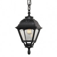 Black Outdoor Coastal Coach Lantern Pendant Light