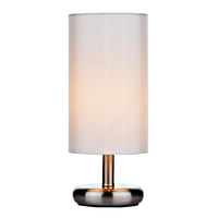 DAR TIC4133 | Satin Chrome and Cream Indoor Table Lamp