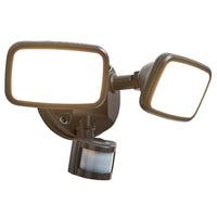 LED Anthracite Outdoor Modern Security Twin Head Flood Light with PIR