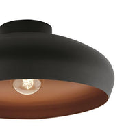 Mogano Vintage Black & Copper 1 Lamp Flush Light